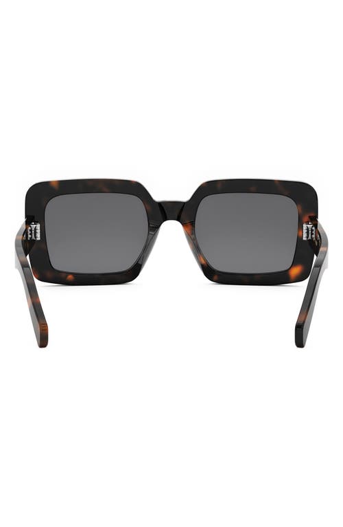 Shop Celine Triomphe 56mm Square Sunglasses In Dark Havana/smoke