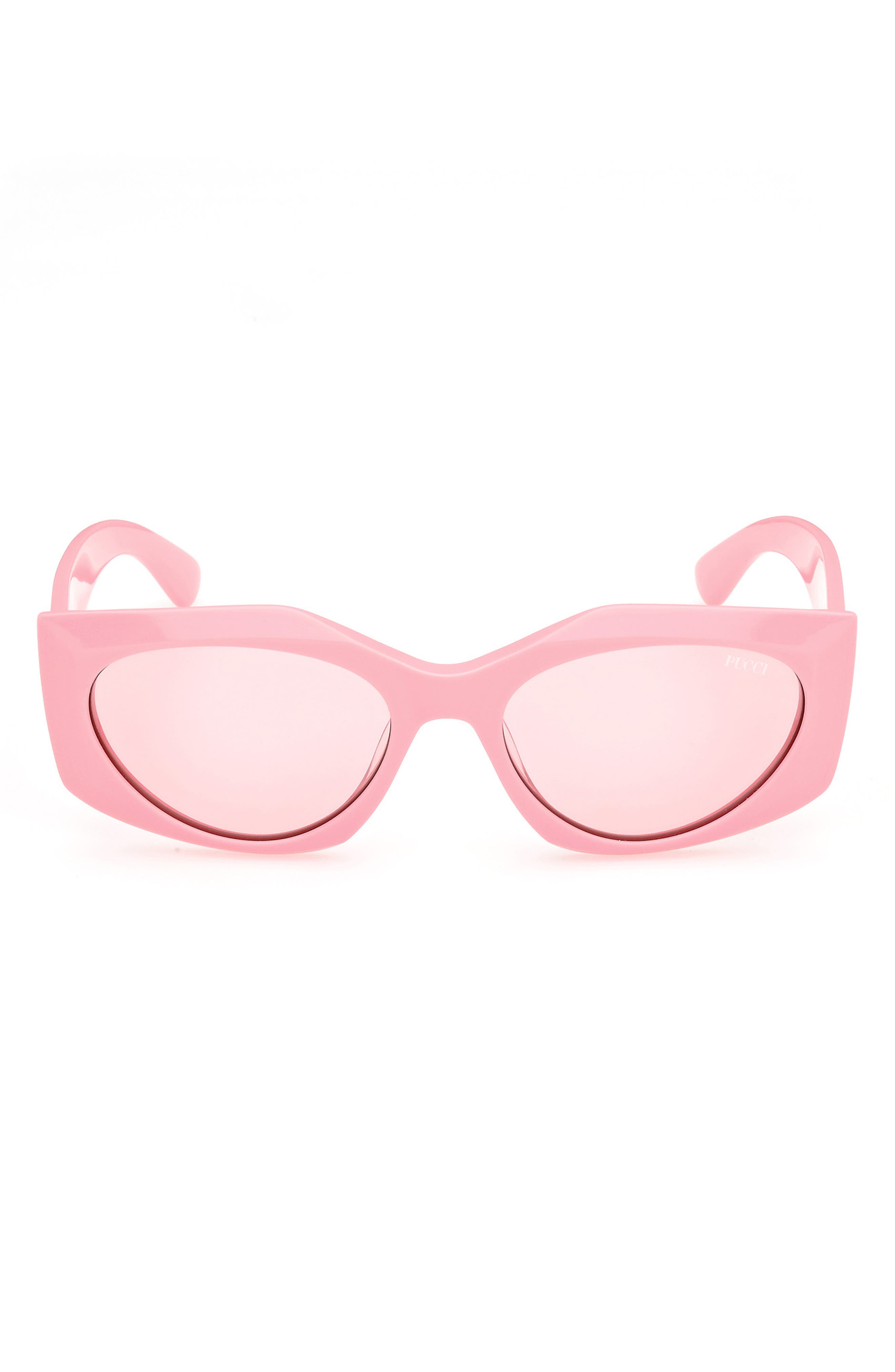 Emilio Pucci Geometric 55mm Sunglasses in Shiny Pink /Bordeaux 