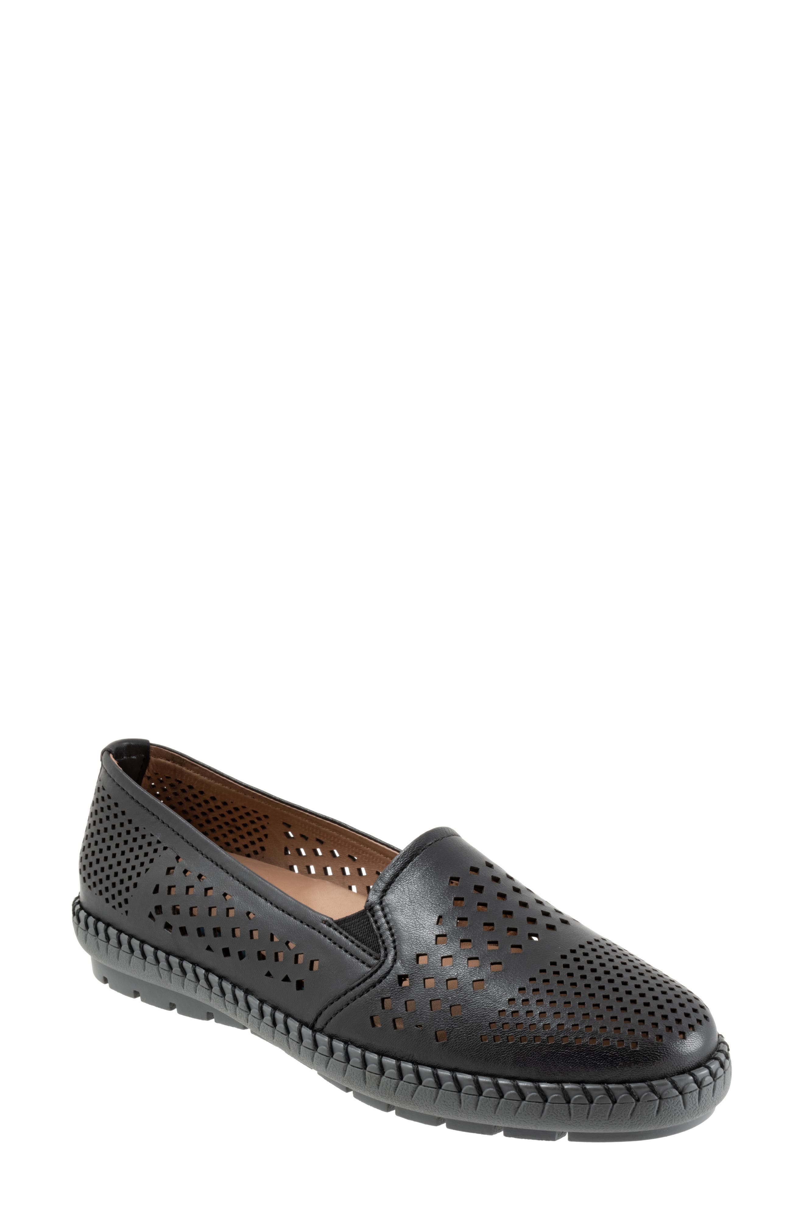 Trotters Women's Ash Loafer – Navy Kid Leather, Size 6.5 W, Comfortable