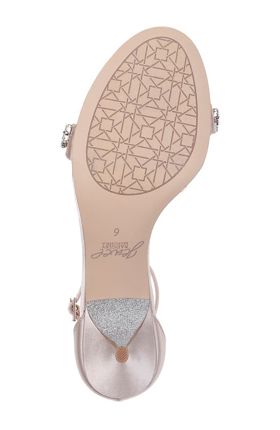 Shop Jewel Badgley Mischka Dash Embellished Halo Strap Sandal In Champagne Satin