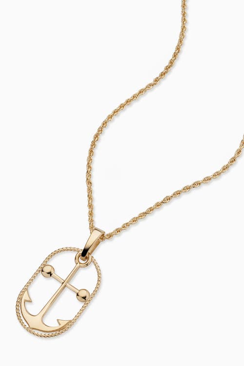 Oradina 14k Yellow Gold My Anchor Pendant Necklace In Yellow Gold