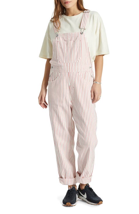 Brixton Costa Stripe Cotton Overalls | Nordstrom