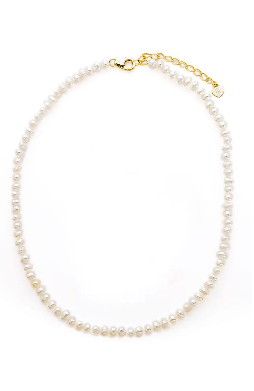 Shop Lily Nily Kids' Freshwater Pearl Necklace, Stud Earrings & Bracelet Set In Gold