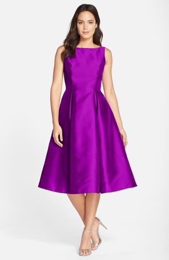 Adrianna Papell Sleeveless Mikado Fit Flare Midi Dress Nordstrom