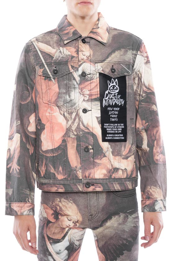 Cult Of Individuality Type Ii Denim Jacket In Grey Multi