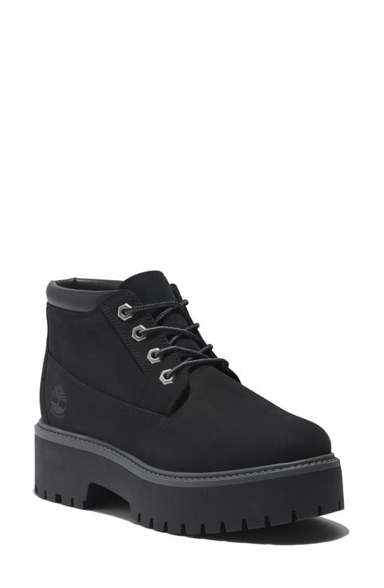 Shop Timberland Stone Street Platform Waterproof Chukka Boot In Jet Black