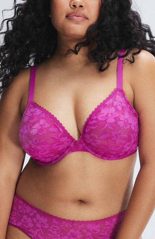 Shop Savage X Fenty Lavish Lace Unlined Plunge Bra In Purple Passionfruit