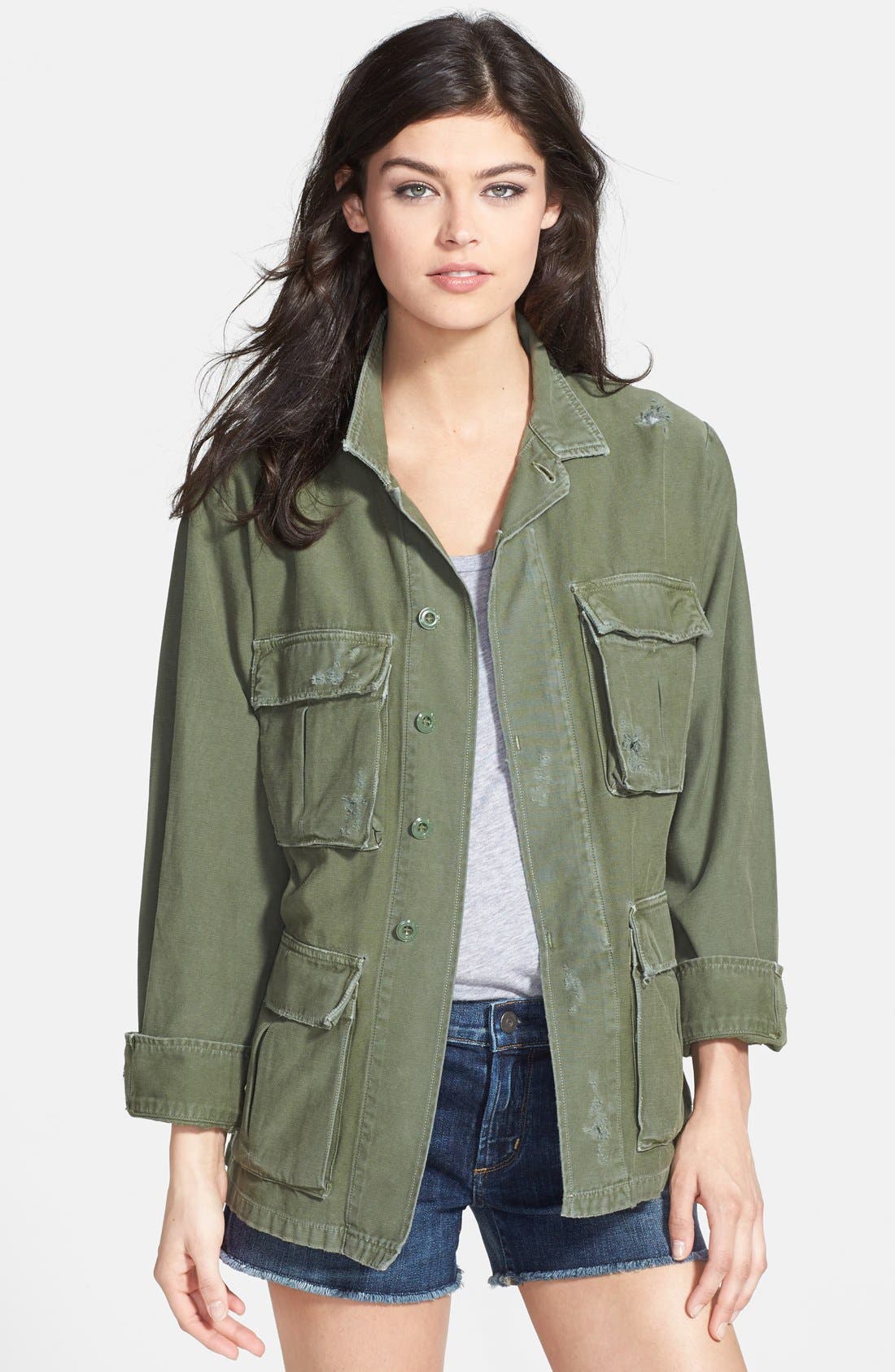 distressed military jacket