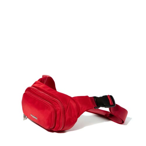 Shop Baggallini On The Go Belt Bag Waist Pack In Crimson Red Twill