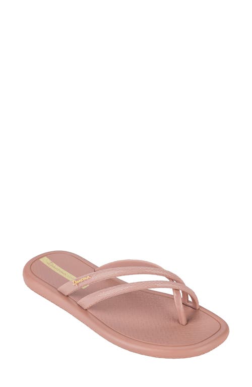Meu Sol Rasteira Textured Toe Loop Sandal in Light Pink