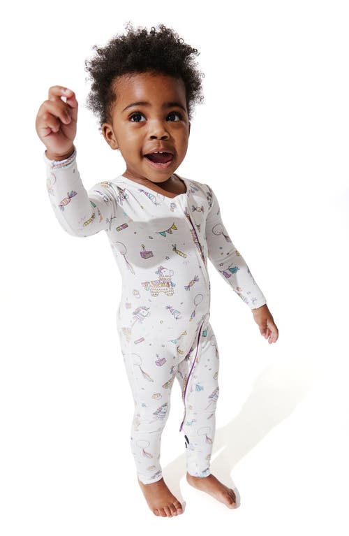 Bellabu Bear Kids' Piñata Fitted Convertible Footie Pajamas in Pinata at Nordstrom, Size Newborn