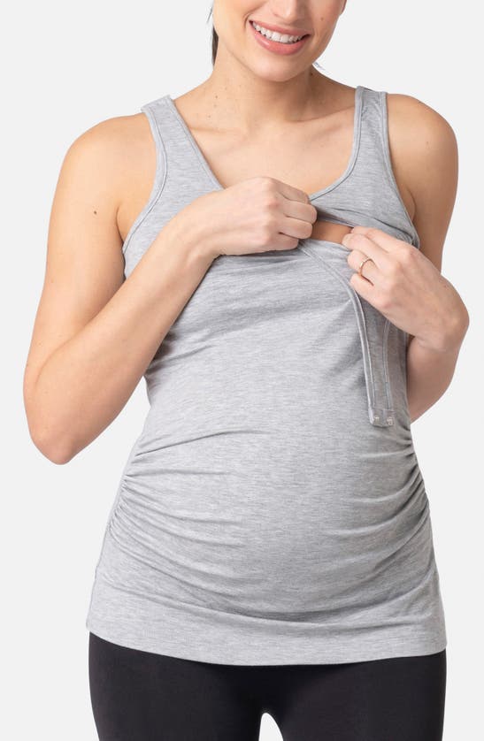 Shop Seraphine Assorted 2-pack Maternity/nursing Tanks In Grey/ Navy