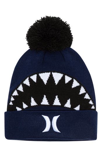 Hurley Kids' Shark Bait Pom Beanie In Midnight