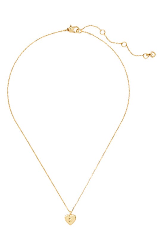 Shop Kate Spade Initial Heart Pendant Necklace In Gold - K