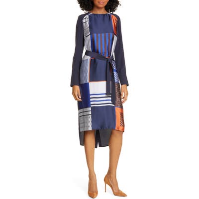 Judith & Charles Torino Long Sleeve High/low Dress, Blue