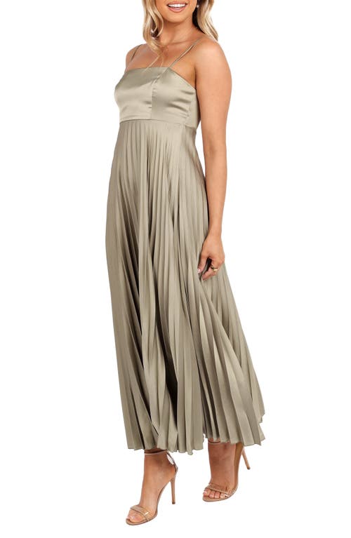 Petal And Pup Petal & Pup Keegan Pleated Satin Dress In Gray