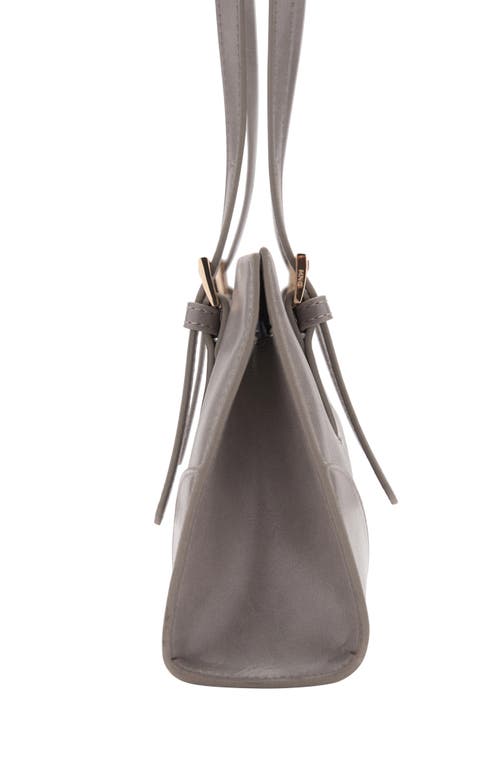 Shop Mango Buckles Faux Leather Shoulder Bag In Grey