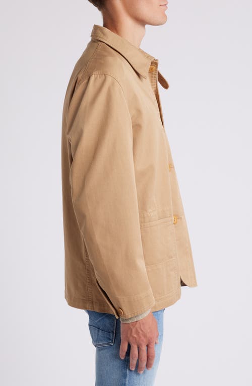 Shop Merz B Schwanen Organic Cotton Workwear Jacket In Khaki