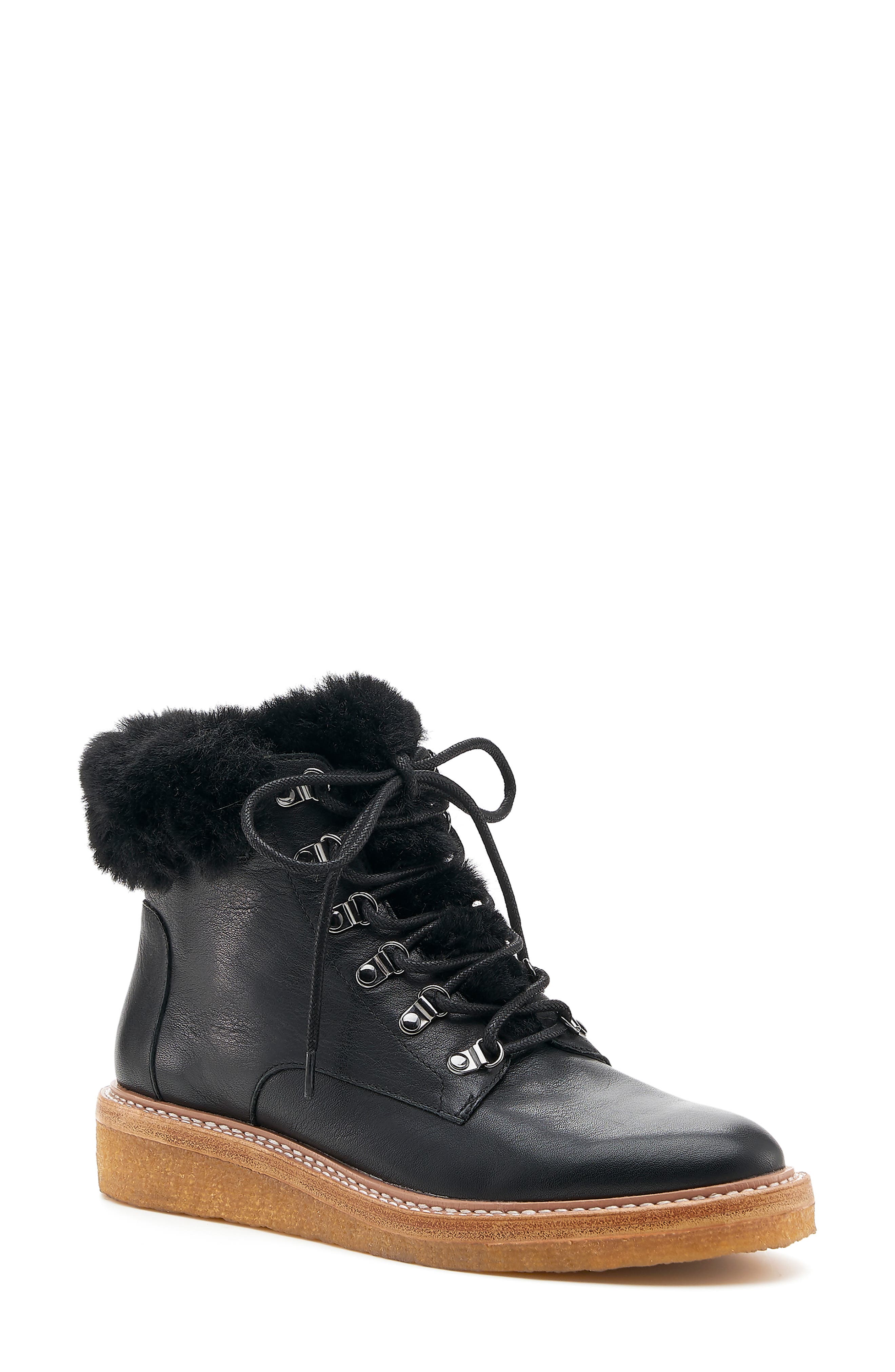 botkier Womens Winter Fur Hiker Boots
