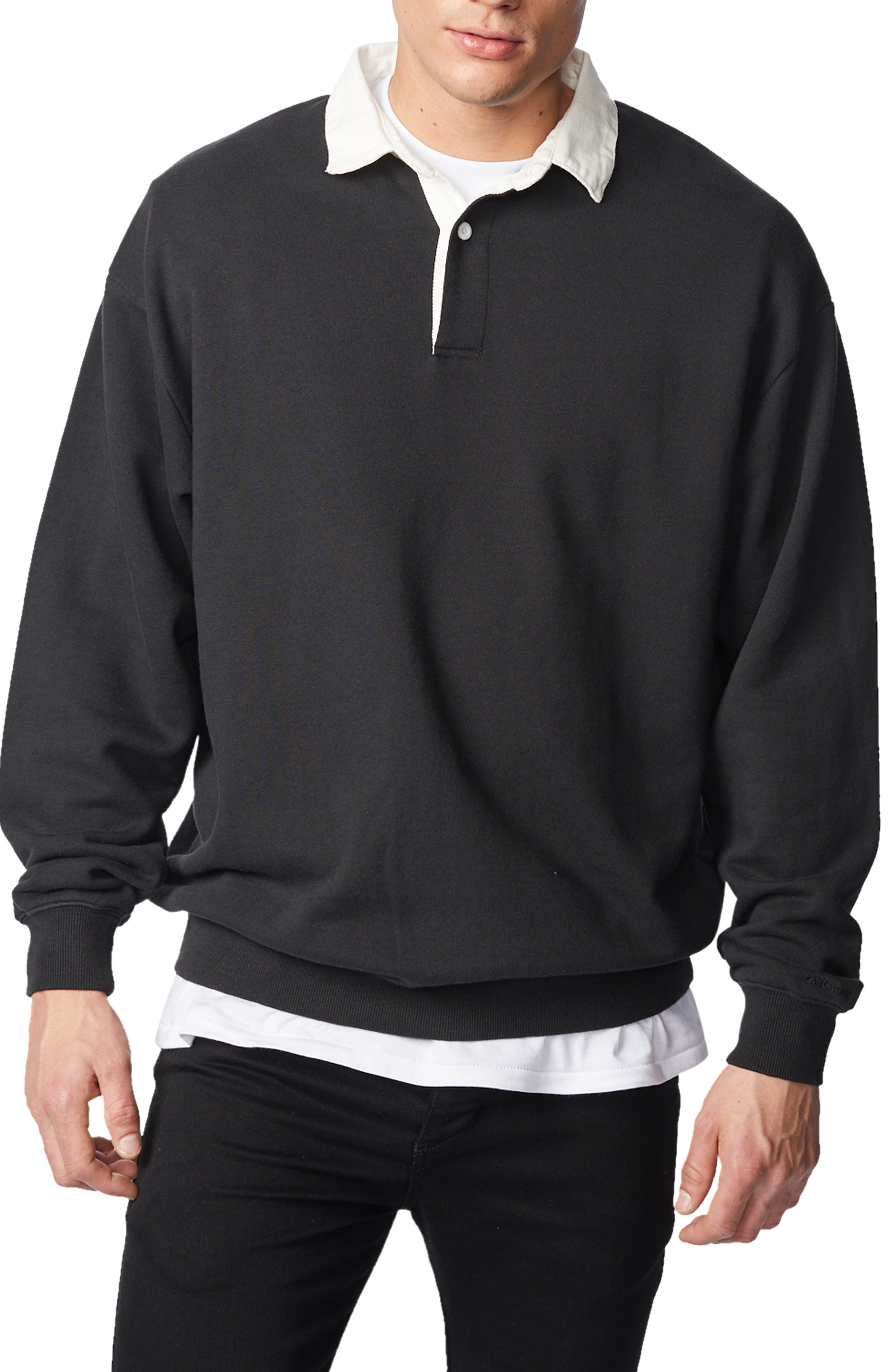 polo collar sweatshirt