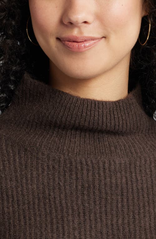 Bp. Oversize Cozy Mock Neck Sweater In Brown Coffee