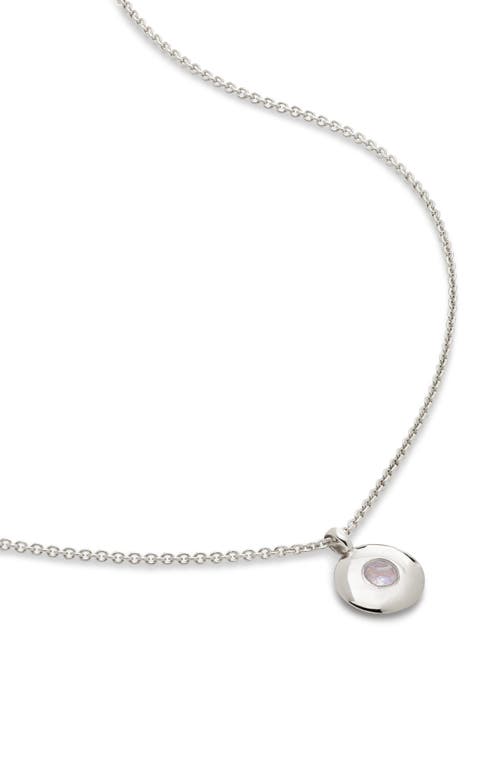 June Birthstone Moonstone Pendant Necklace in Sterling Silver