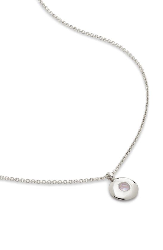 Shop Monica Vinader June Birthstone Moonstone Pendant Necklace In Sterling Silver