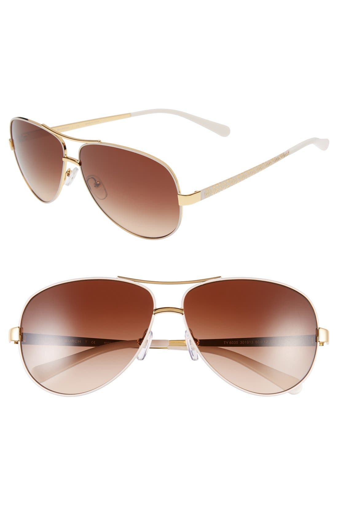 Tory Burch 60mm Aviator Sunglasses Nordstrom