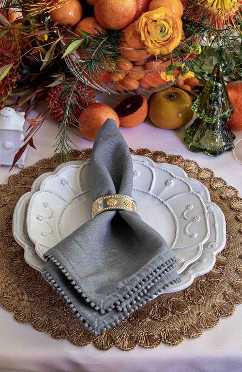 Juliska Berry Trim Blush Napkin, Set Of 4 In Flint Grey