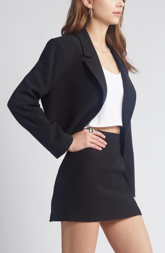Open Edit Boxy Crop Blazer In Black