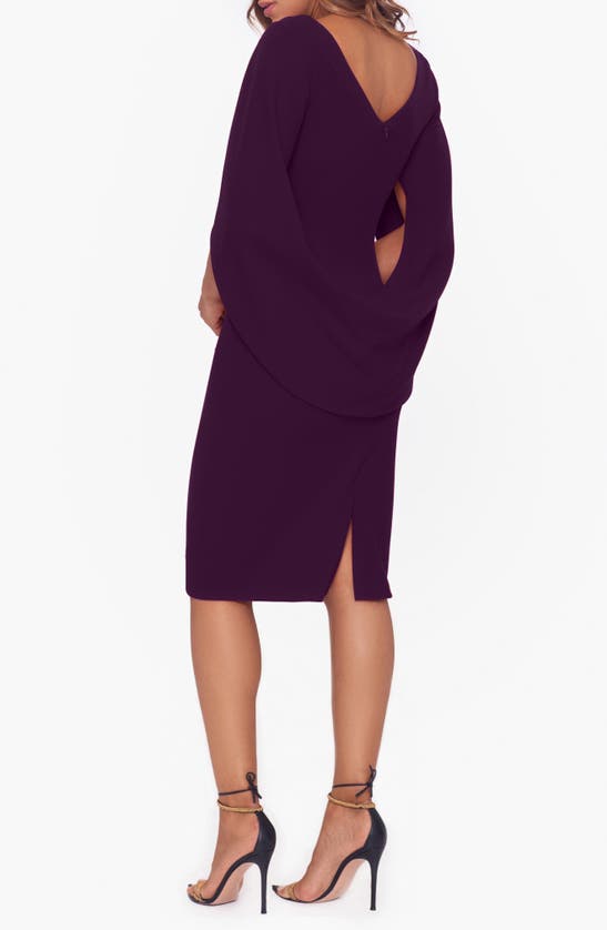 Shop Betsy & Adam Drape Back Cocktail Dress In Mulberry