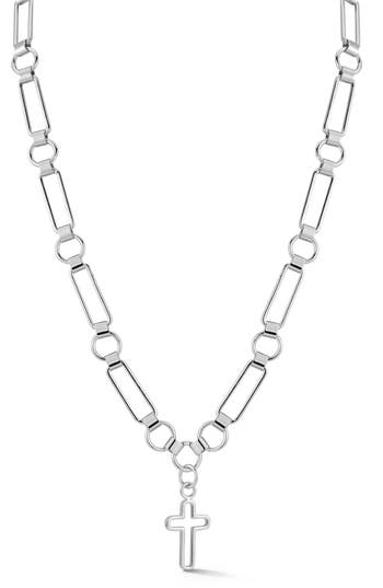 Chloe & Madison Chloe And Madison Open Cross Pendant Necklace In Silver