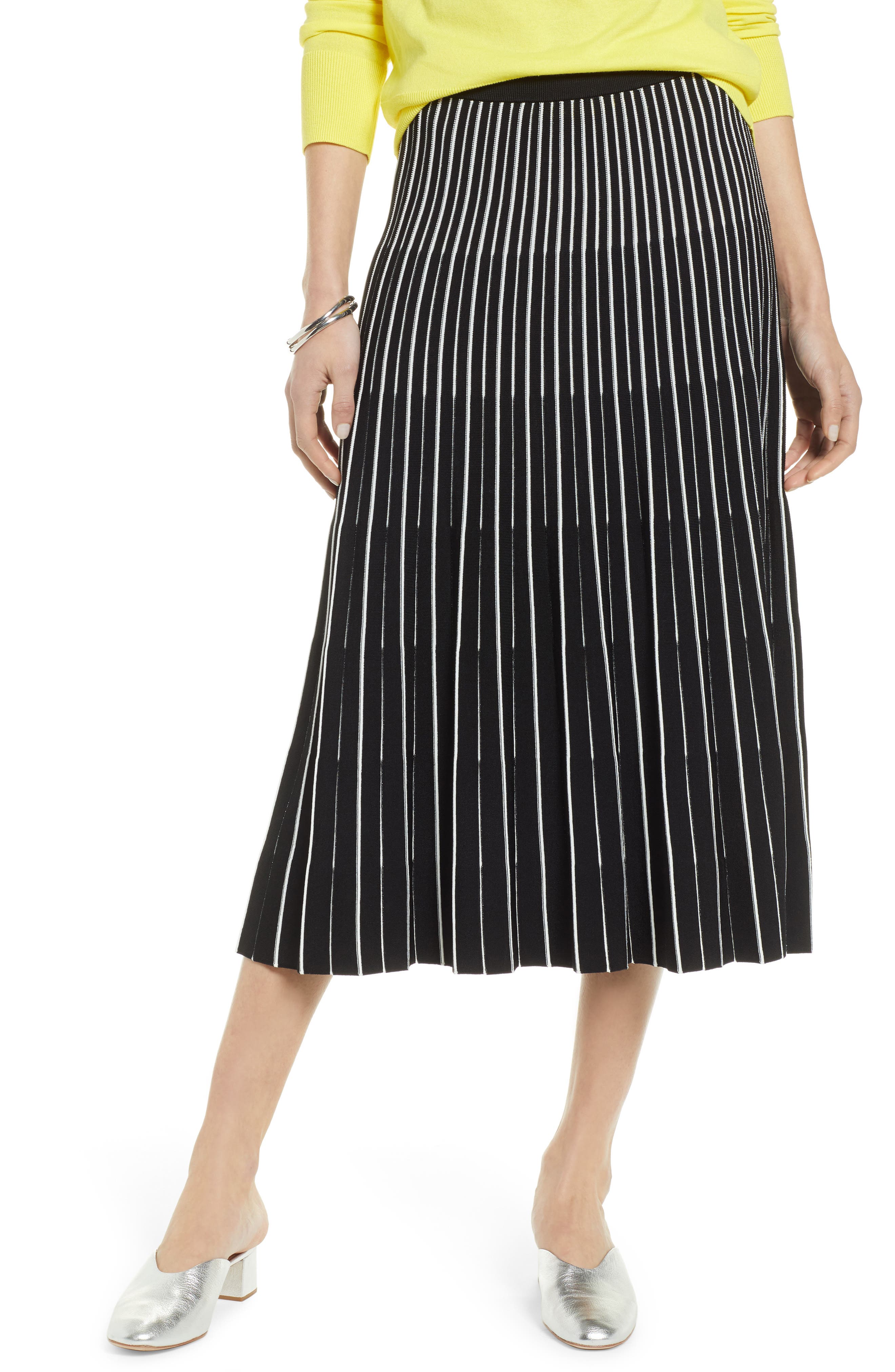Halogen® Pleat Knit Skirt (Regular & Petite) Nordstrom