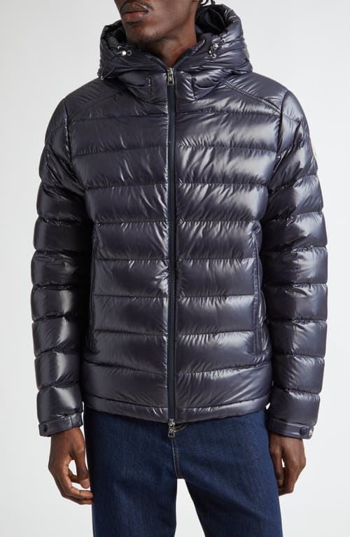 Shop Moncler Besines Double Hood Down Jacket In Navy Blue