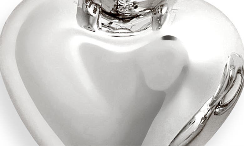 Jenny Bird Puffy Heart Drop Earrings In High Polish Silver