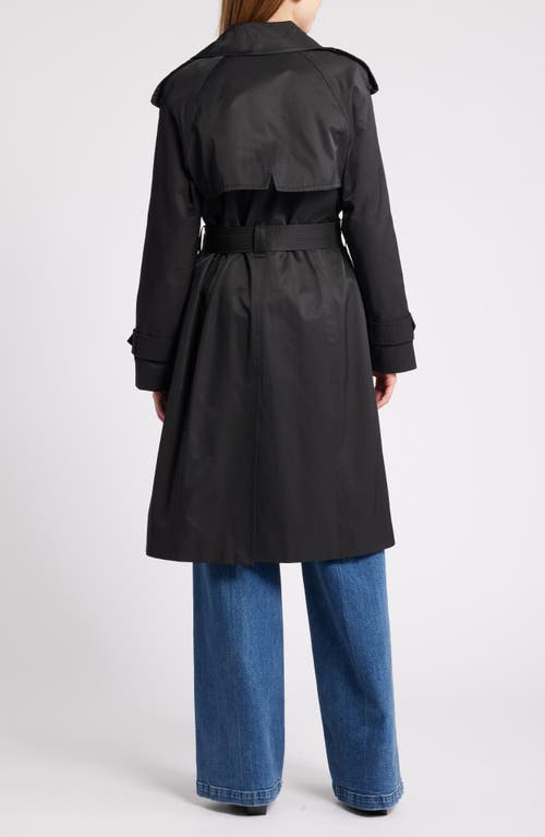 London Fog Water Resistant Belted Trench Coat In Black