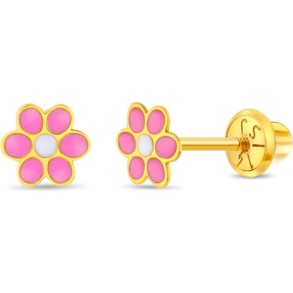 In Season Jewelry 14k Enamel Daisy Earrings In Pink
