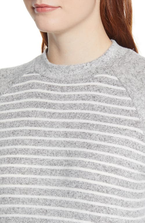 Loveappella Raglan Sleeve Knit Top In Ivory/h Gray