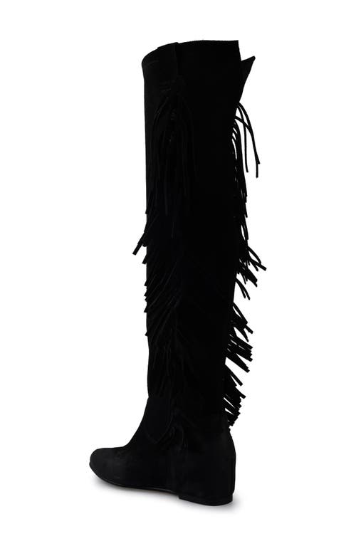 Zigi Brooklynne Knee High Wedge Boot In Black Suede