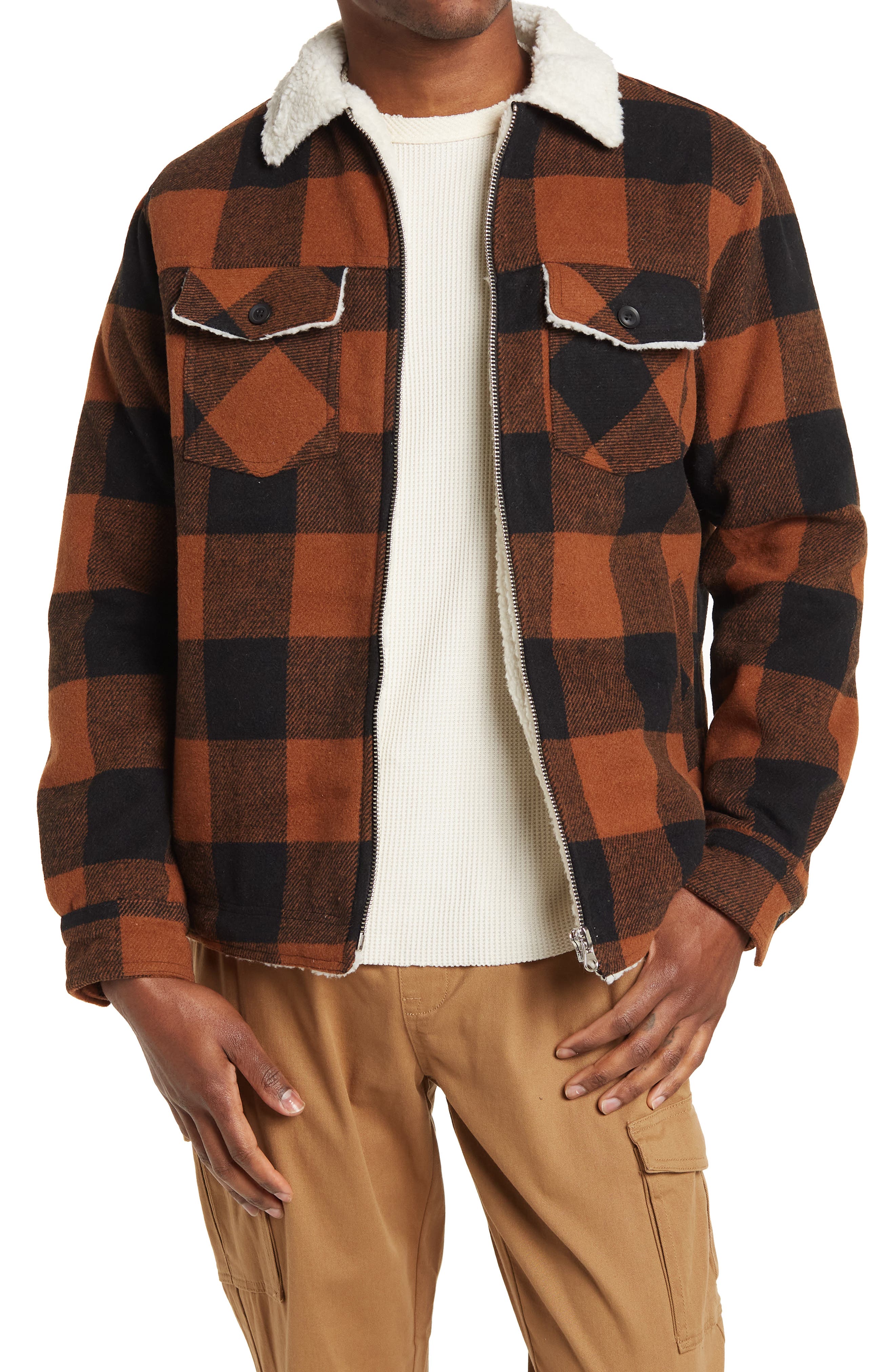 bernardo buffalo plaid lined shacket