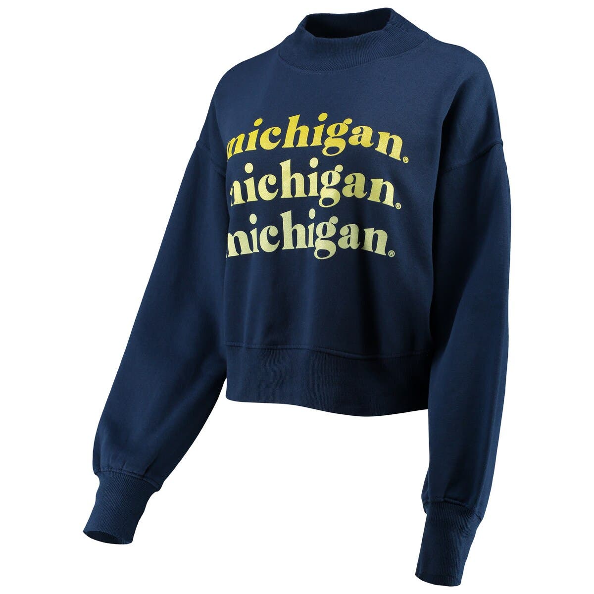 Ink X-Large Chicka-D NCAA Michigan Wolverines Womens Cropped Hoodie