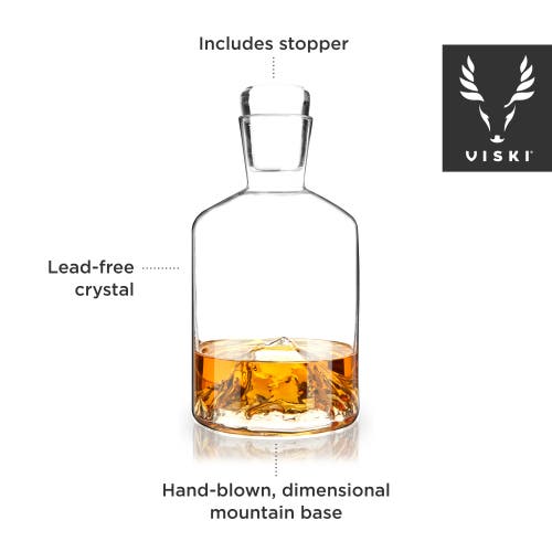 Viski Mountain Crystal Liquor Decanter In Clear