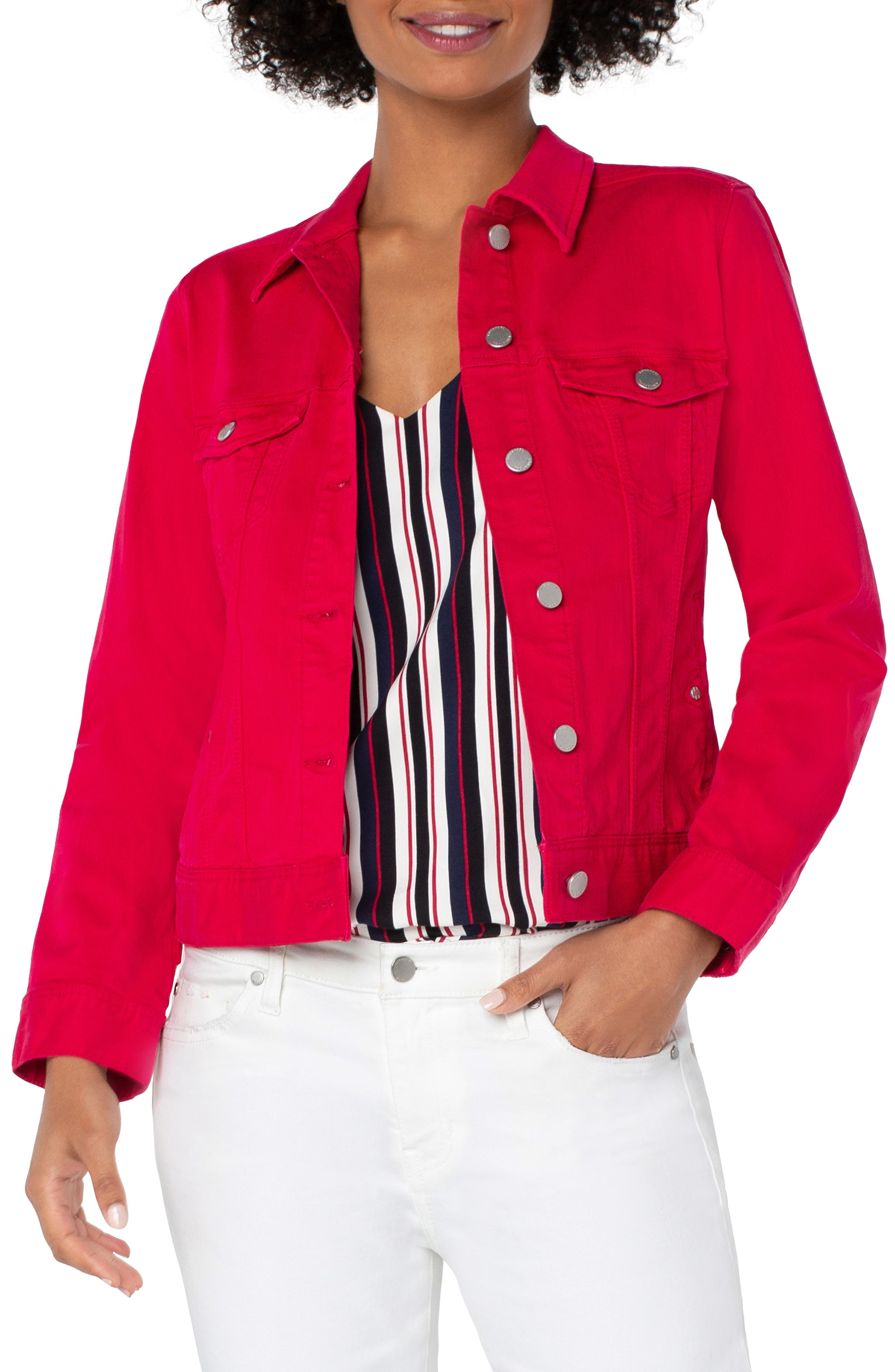 red jeans jacket