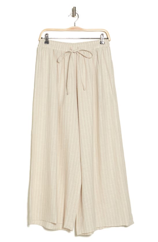 Vince Camuto Crop Linen Blend Pants In Rainy Day