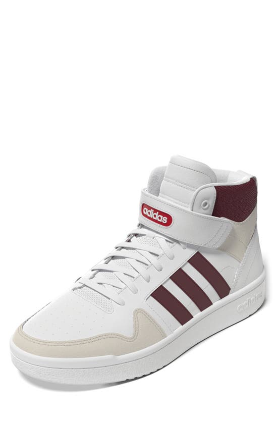 Adidas Originals Postmove Mid Sneaker In White/ Shadow Red/ Scarlet