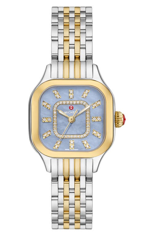 Shop Michele Meggie Diamond Dial Bracelet Watch, 29mm In Two Toned