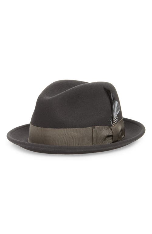 Bailey Tino Snap Brim Wool Fedora In Basalt