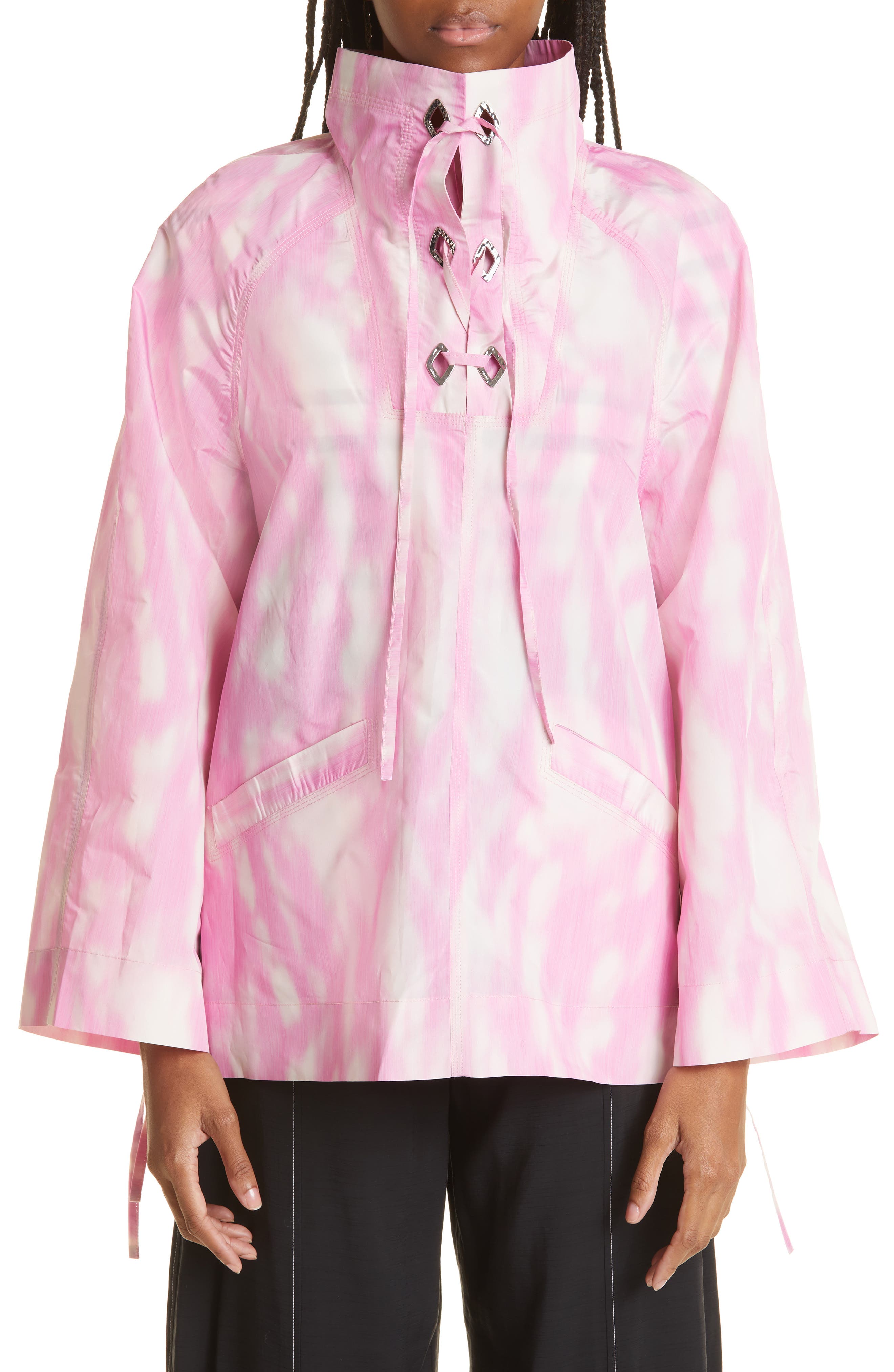 Crispy Shell Oversize Anorak in Dreamy Daze Phlox Pink at Nordstrom Nordstrom Women Clothing Jackets Anoraks 