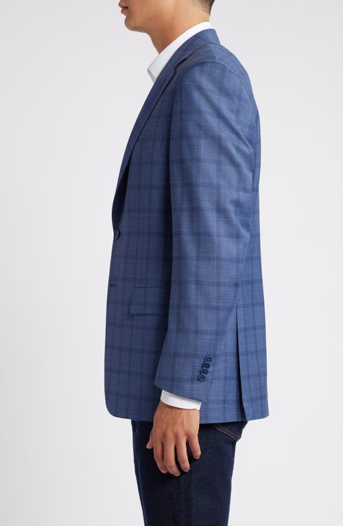 Shop Canali Siena Regular Fit Check Stretch Wool Sport Coat In Blue