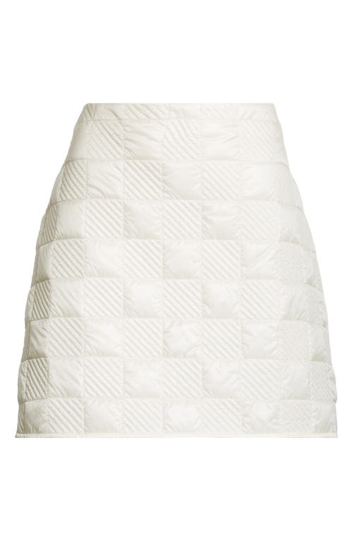 Moncler Women's Checkered Quilted Nylon Short Skirt In Silk White
